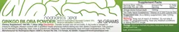 Label for Ginkgo Biloba Powder
