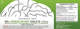 Label for Ginkgo Biloba Tablets 120 mg
