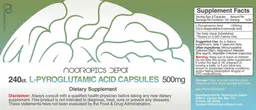 Label for L-Pyroglutamic Acid Capsules 500 mg