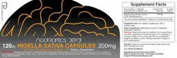 Label for Nigella Sativa Capsules 200 mg