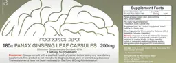 Label for Panax Ginseng Leaf Capsules 200 mg