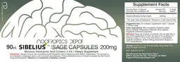 Label for Sibelius: Sage Capsules 200 mg
