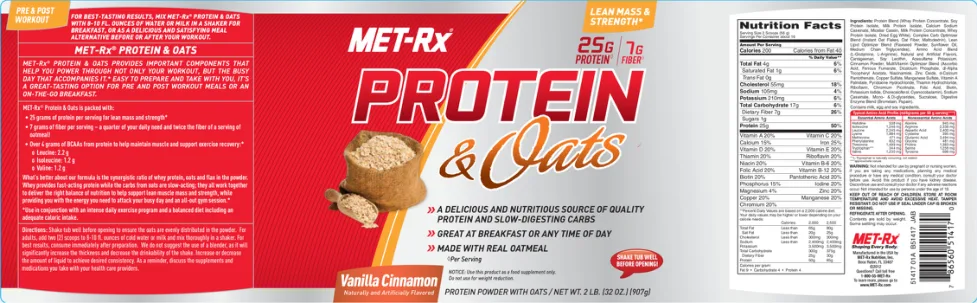 Label for Protein & Oats Vanilla Cinnamon