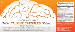 Label for Taurine Capsules 500 mg