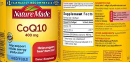Label for CoQ10 400 mg