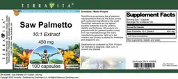 Label for Saw Palmetto 450 mg 10:1 Extract