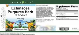 Label for Echinacea purpurea Herb 450 mg 10:1 Extract