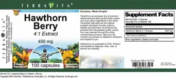 Label for Hawthorn Berry 450 mg 4:1 Extract