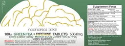 Label for Green Tea + Piperine Tablets 500/6 mg