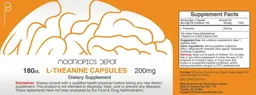 Label for L-Theanine Capsules 200 mg