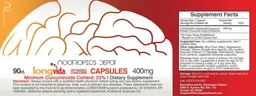 Label for LongVida Optimized Curcumin Capsules 400 mg