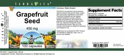 Label for Grapefruit Seed 450 mg