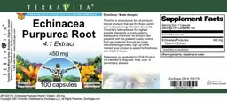 Label for Echinacea purpurea 450 mg 4:1 Extract