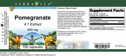 Label for Pomegranate 4:1 Extract 450 mg