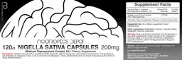 Label for Nigella Sativa Capsules 200 mg