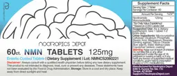 Label for NMN Tablets 125 mg