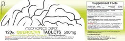 Label for Quercetin Tablets 500 mg