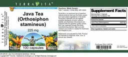 Label for Java Tea (Orthosiphon stamineus) 225 mg