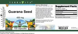 Label for Guarana Seed 450 mg