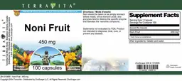Label for Noni Fruit 450 mg