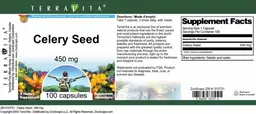 Label for Celery Seed 450 mg