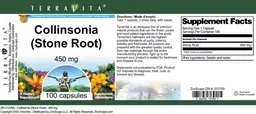 Label for Collinsonia (Stone Root) 450 mg