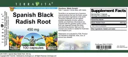 Label for Spanish Black Radish Root 450 mg