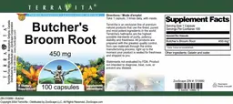Label for Butcher's Broom Root 450 mg