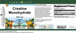 Label for Creatine Monohydrate 450 mg