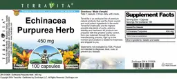 Label for Echinacea purpurea Herb 450 mg