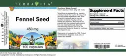 Label for Fennel Seed 450 mg