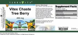 Label for Vitex Chaste Tree Berry 450 mg