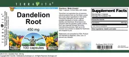 Label for Dandelion Root 450 mg