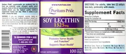 Label for Soy Lecithin 1325 mg