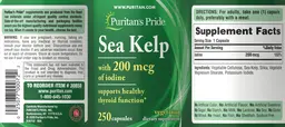 Label for Sea Kelp with 200 mcg of Iodine