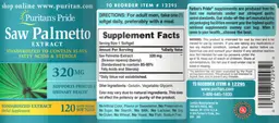 Label for Saw Palmetto Extract 320 mg