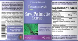 Label for Saw Palmetto Extract