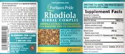 Label for Rhodiola Herbal Complex