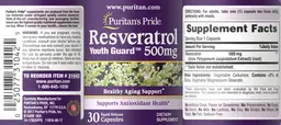 Label for Resveratrol 500 mg