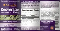 Label for Resveratrol 100 mg