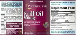 Label for Krill Oil 500 mg