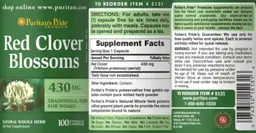 Label for Red Clover Blossoms 430 mg