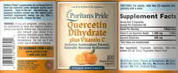 Label for Quercetin Dihydrate plus Vitamin C