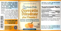 Label for Quercetin Dihydrate plus Vitamin C