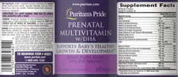 Label for Prenatal Multivitamin w/DHA