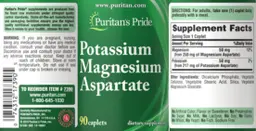 Label for Potassium Magnesium Aspartate
