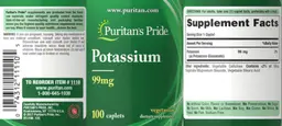 Label for Potassium 99 mg
