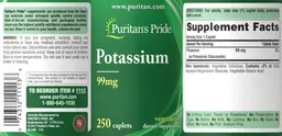Label for Potassium 99 mg