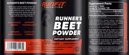 Label for Runner's Beet Powder