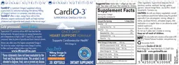Label for CardiO-3 Orange Flavor